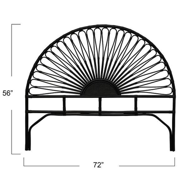 dimension image slide 0 of 2, Black Rattan Headboard