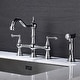 preview thumbnail 1 of 6, Bridge Dual Handles Kitchen Faucet With Pull-Out Side Spray,Silver