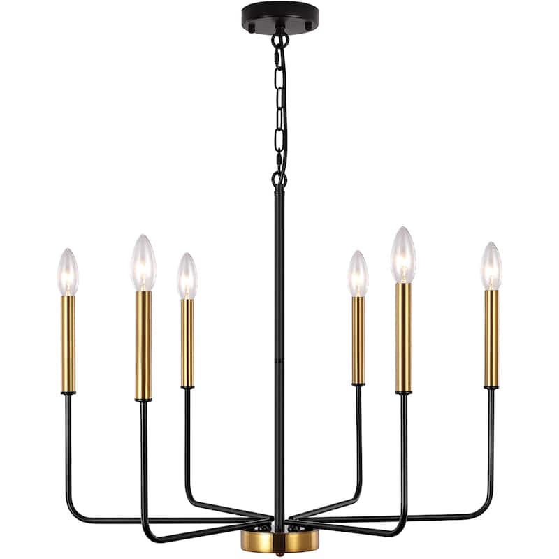 6-Light W26.18" x H66.92" Candle Chandelier for Living Room Kitchen Island