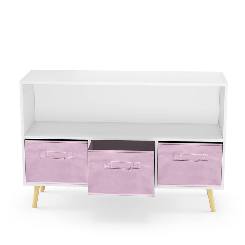 Kids Bookshelf and Storage Bookcase,Open Bookshelf and Toy Organizer Cabinet