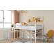 preview thumbnail 5 of 7, Twin Size Metal Loft Bed with 1 Rolling Desk and 2 Shelves, White