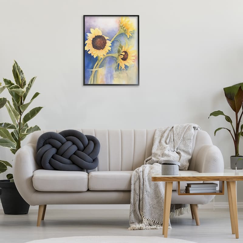 Stupell Sunflower Trio in Vase Framed Giclee Art Design By Stephanie Fielden