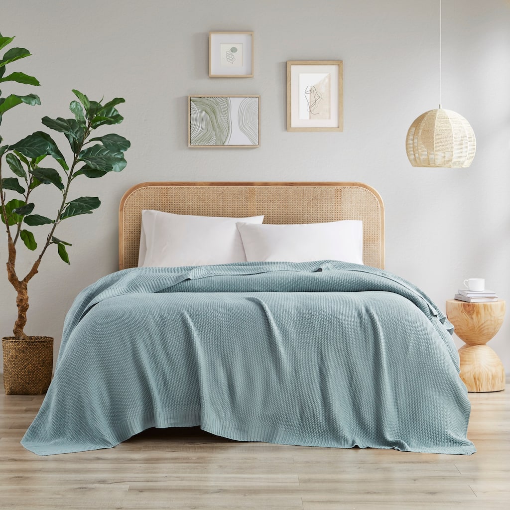 INK+IVY Bree Solid Reversible Knit Blanket