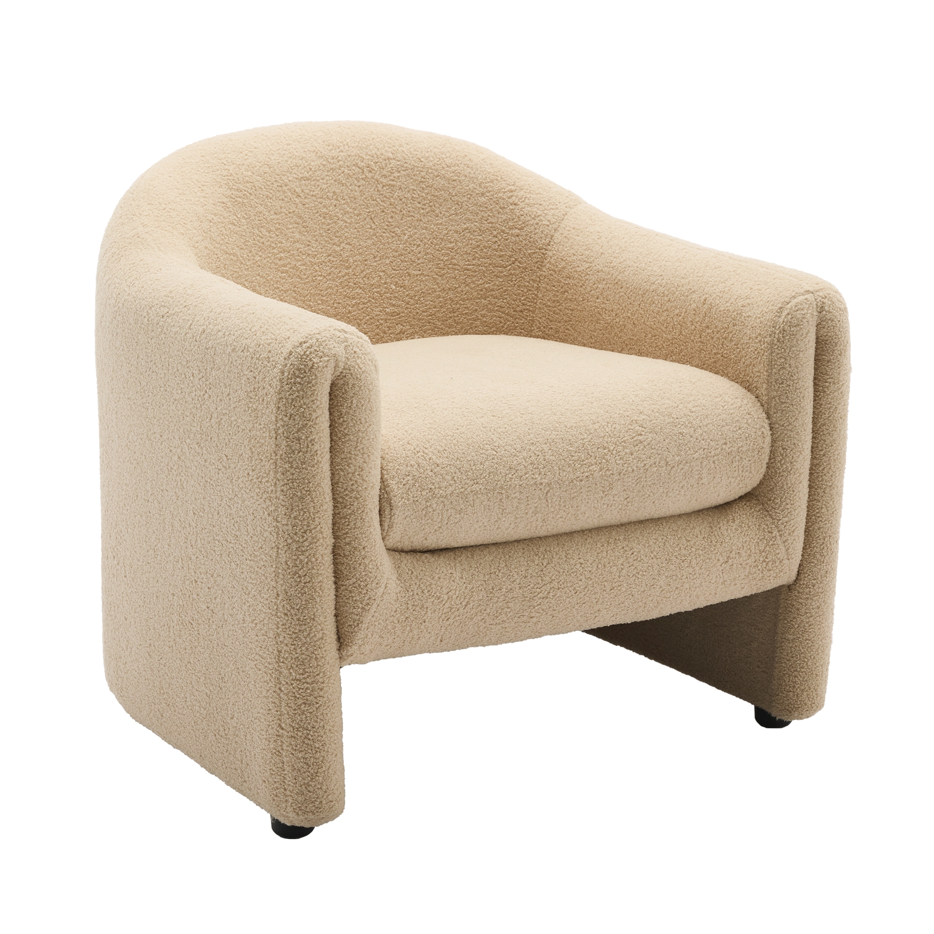 32.3" Wide Boucle Velvet Barrel Accent Chair
