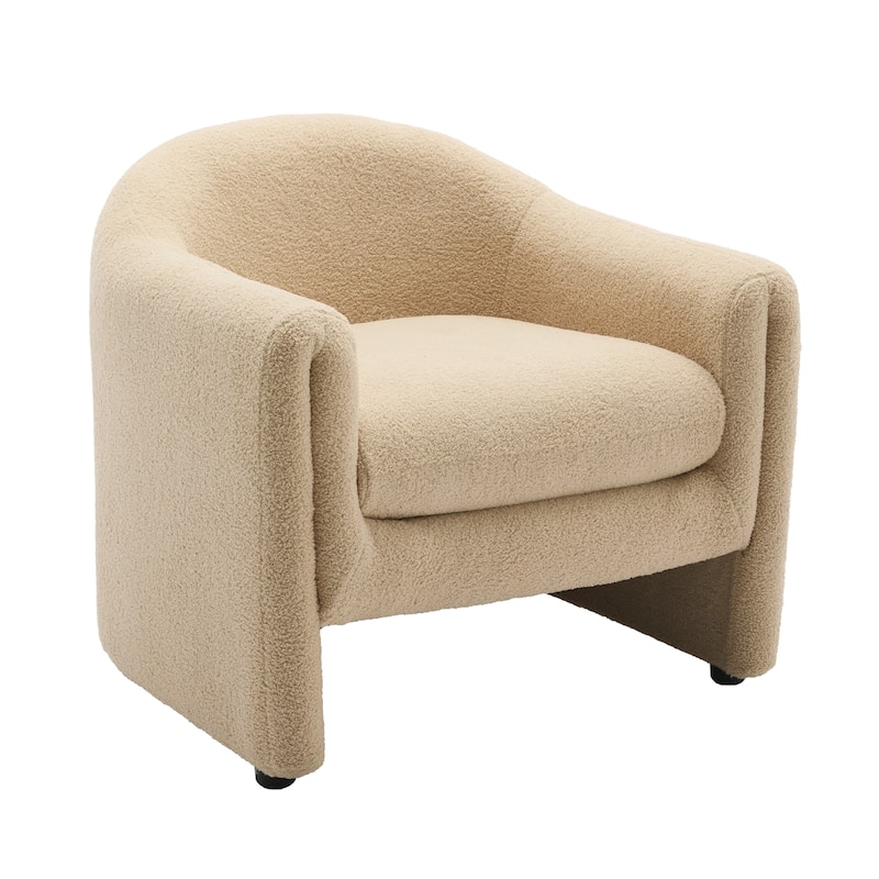 32.3" Wide Upholstered Barrel Boucle Velvet Accent Chair