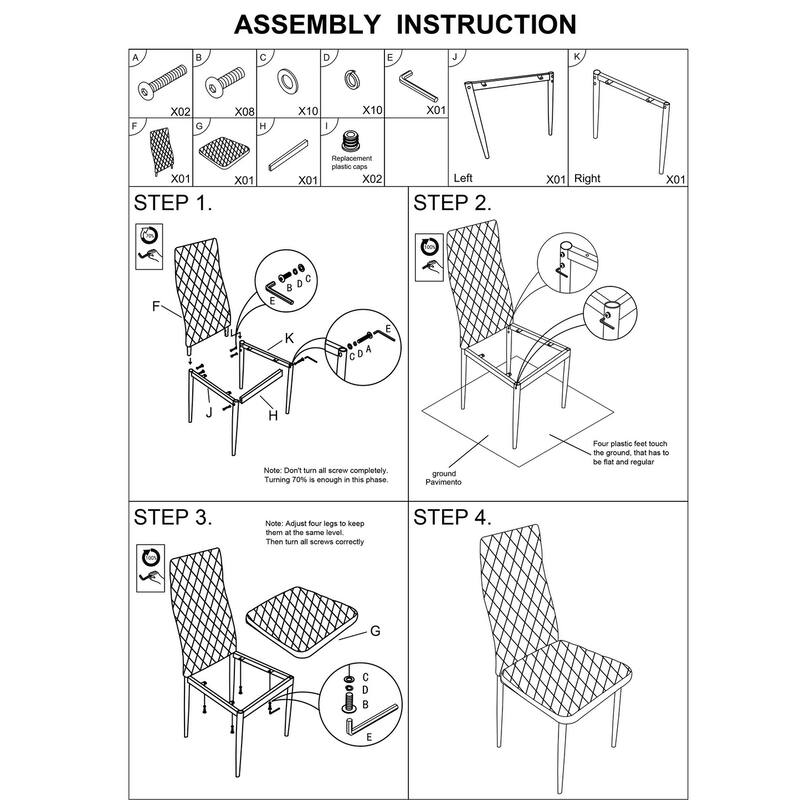 Modern Minimalist Fireproof Leather Dining Chair,Set of 6