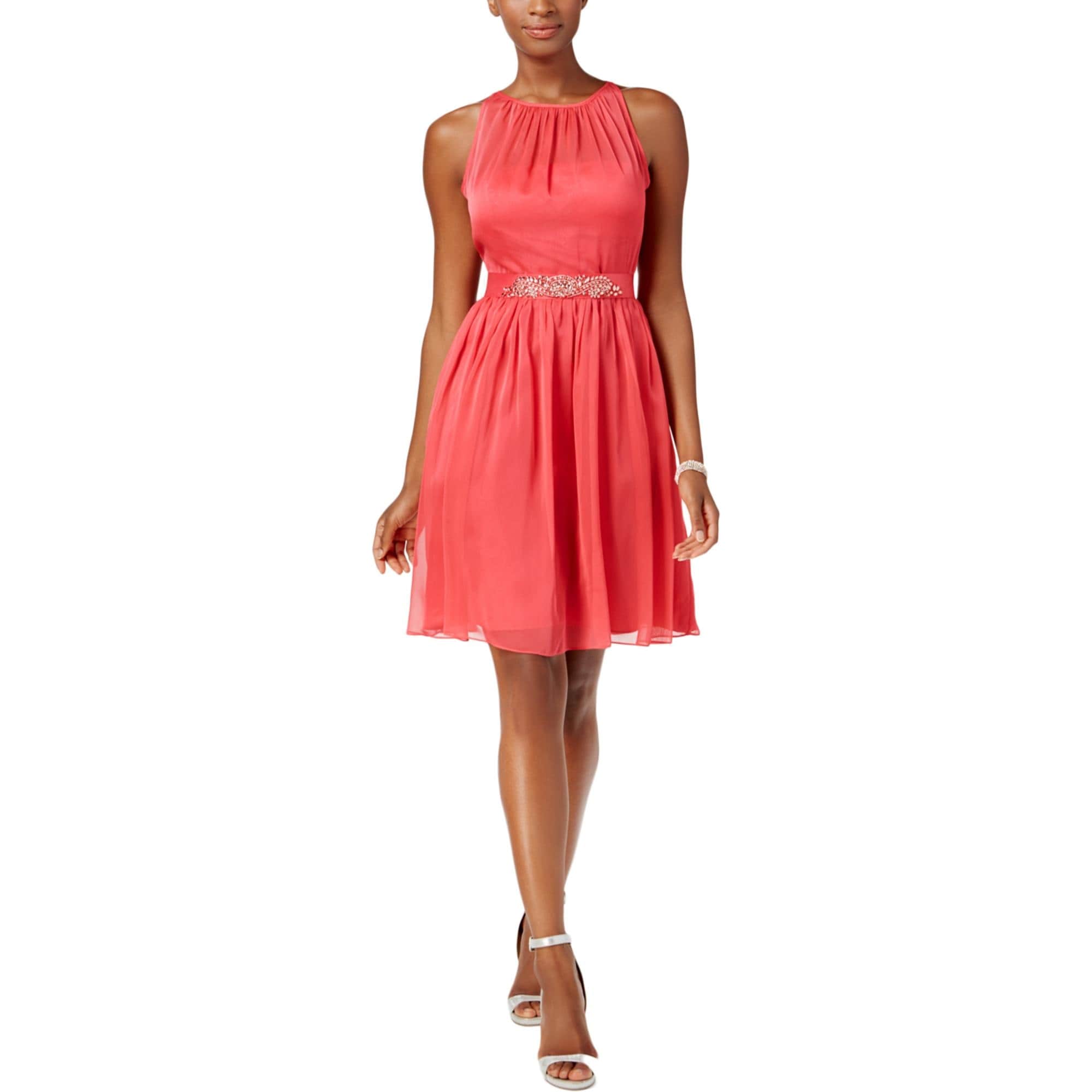 halter cocktail dress chiffon