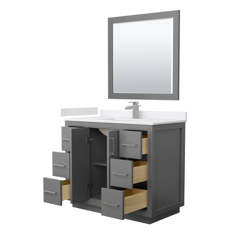 Icon Single Vanity Set, Cultured Marble Top, 34-Inch Mirror