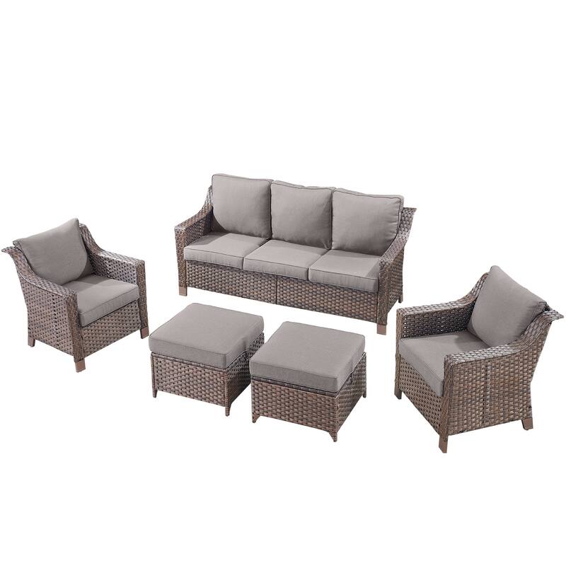 Pocassy Outside Sofa with Swivel Chair Set