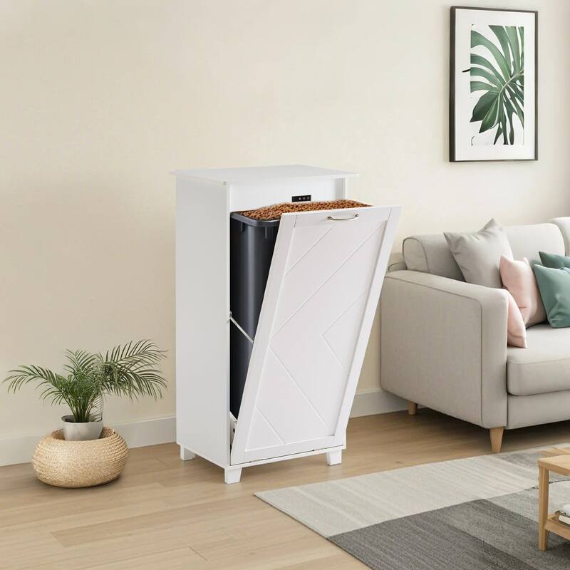 VECELO Tilt Out Kitchen Trash Bin Cabinet with Negative Ion Deodorizing Function Hidden Storage for Kitchen
