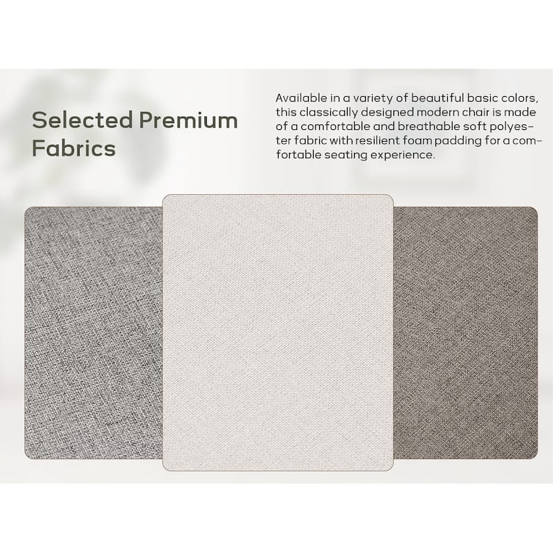 Set of 2 Modern Upholstered Accent Chairs with High Back and Wooden Legs – Grey/Beige/Brown