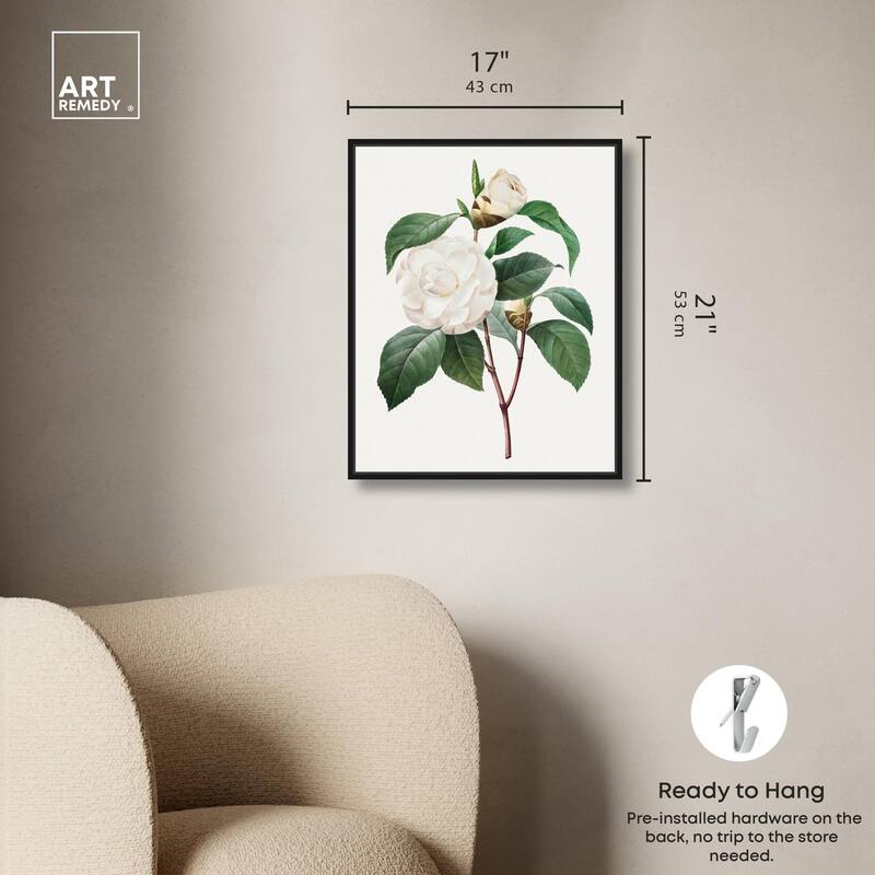 White Camellia Canvas by Art Remedy