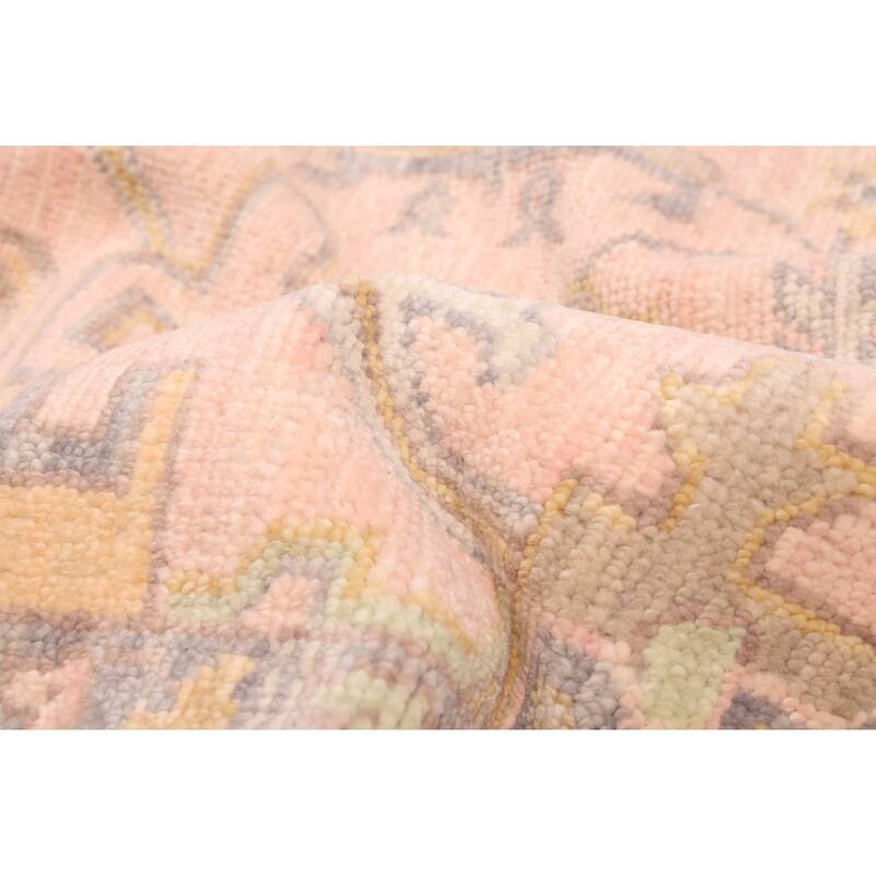 ECARPETGALLERY Hand-knotted Modern Oushak Pink Wool Rug - 10'3 x 13'9