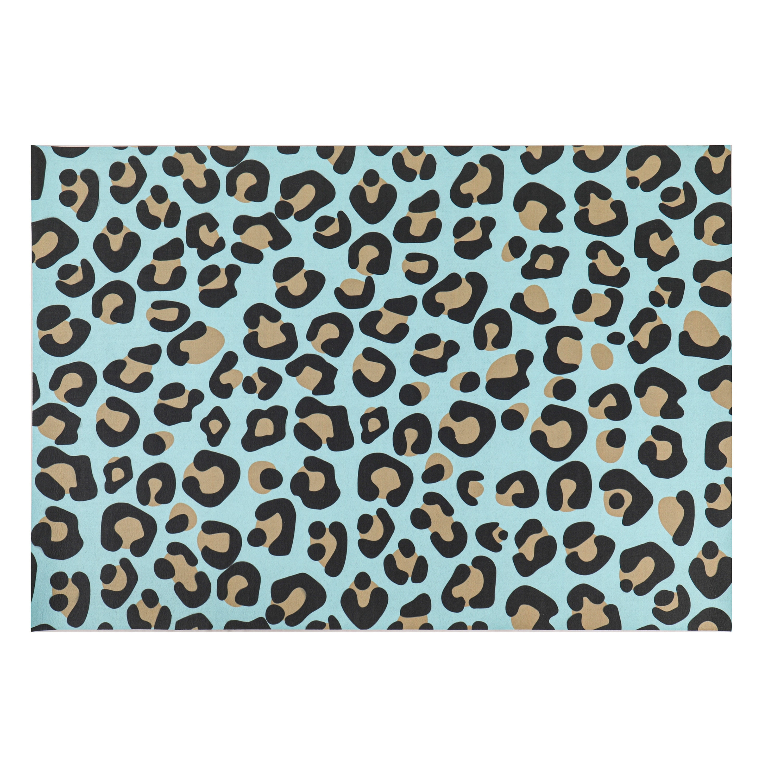 42 in. x 26.5 in. Blue Animal Print Layering Mat