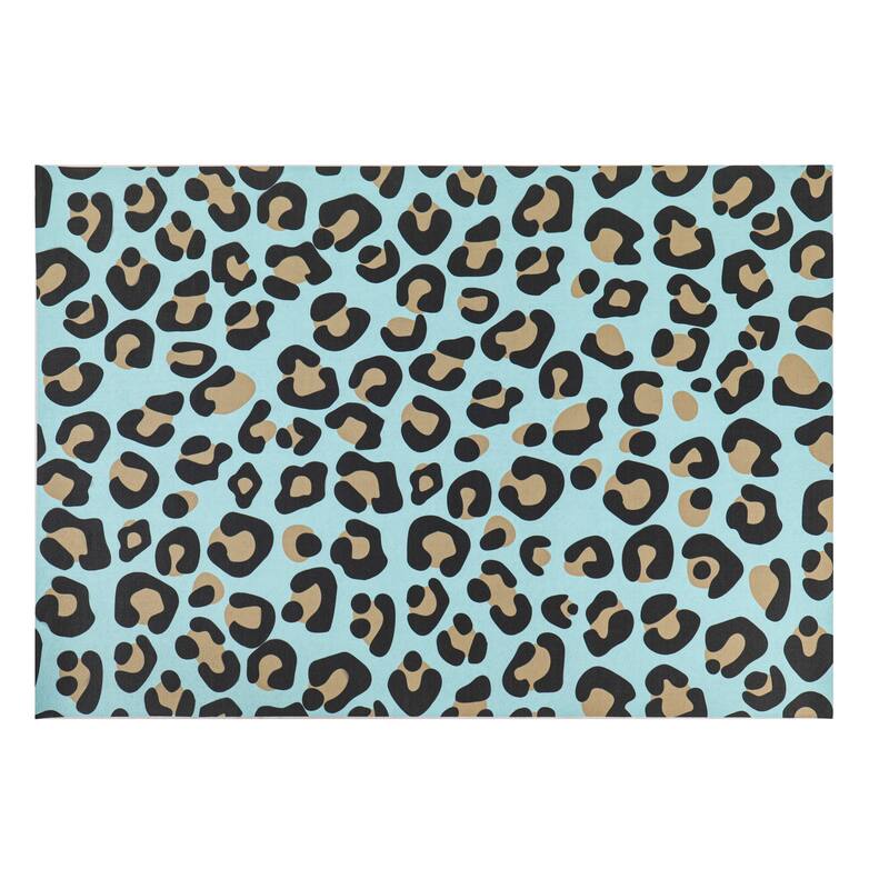 42 in. x 26.5 in. Blue Animal Print Layering Mat