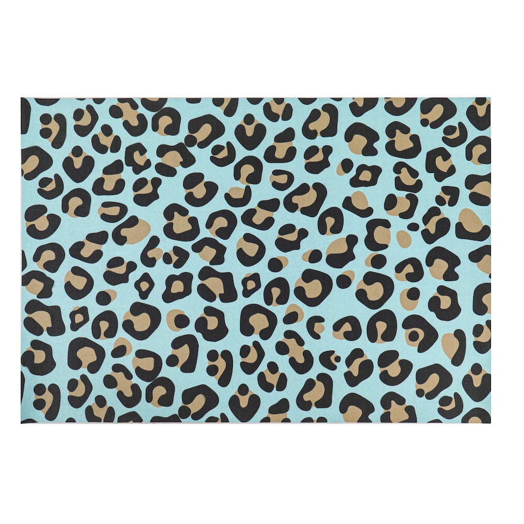 42 in. x 26.5 in. Blue Animal Print Layering Mat
