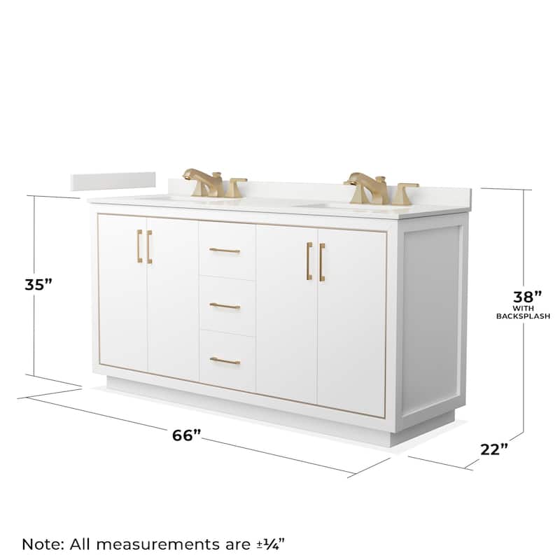 Wyndham Collection WCF111166D-QTZ-US3M58 Icon 66" Free Standing Double