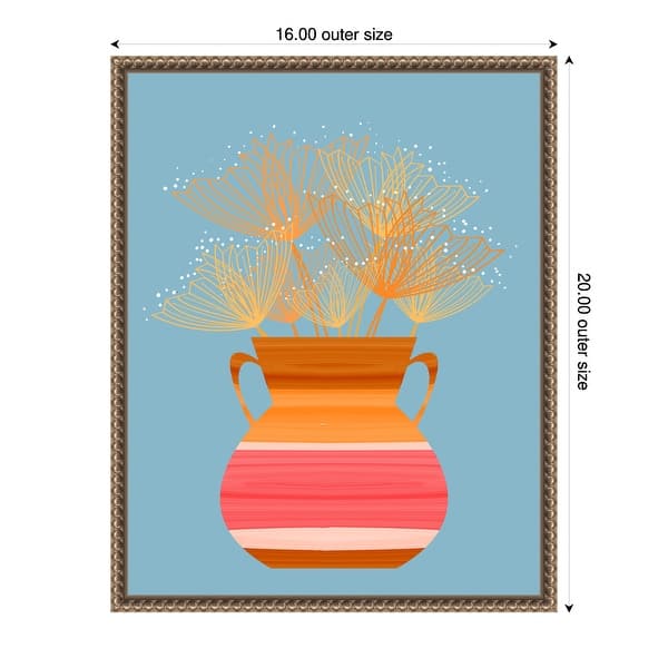 dimension image slide 0 of 2, Potted Florals Boho No. 2 by Sannel Larson Framed Canvas Wall Art Print