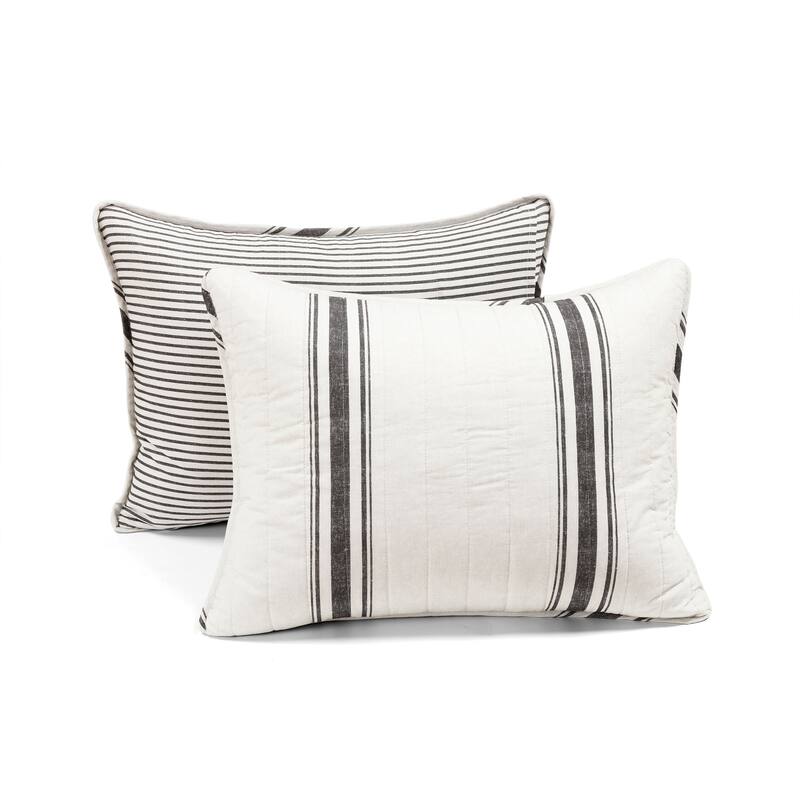 Lush Decor Farmhouse Stripe 3 Piece Quilt Set