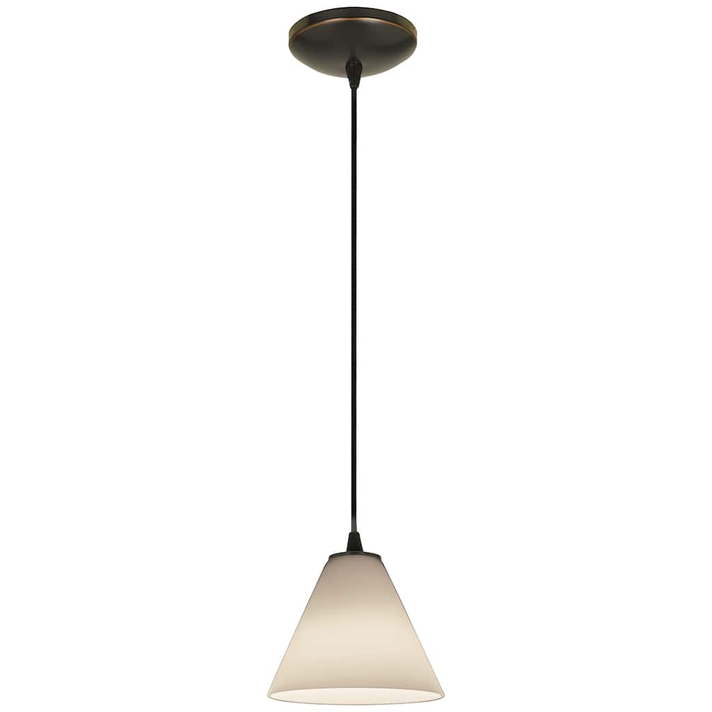 Access Lighting Martini Bronze Cord Pendant with White Shade