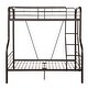 preview thumbnail 2 of 4, Minimalist Design Black Twin Over Full Bunk Bed with Built-in Ladder,Multifunctional Bunk Bed