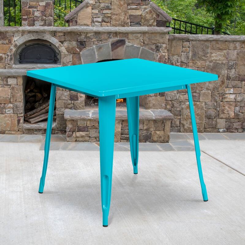31.5'' Square Metal Indoor-Outdoor Table