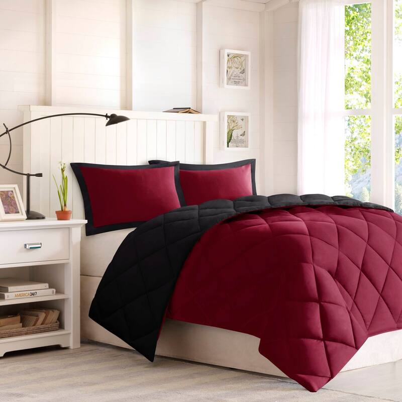 2 Pieces Twin/Twin XL 3M Scotchgard Diamond Quilting Reversible Down Alternative Comforter Set