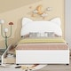 preview thumbnail 3 of 9, Full Size Upholstered Platform Bed with Ears Shaped Headboard,2 Drawers