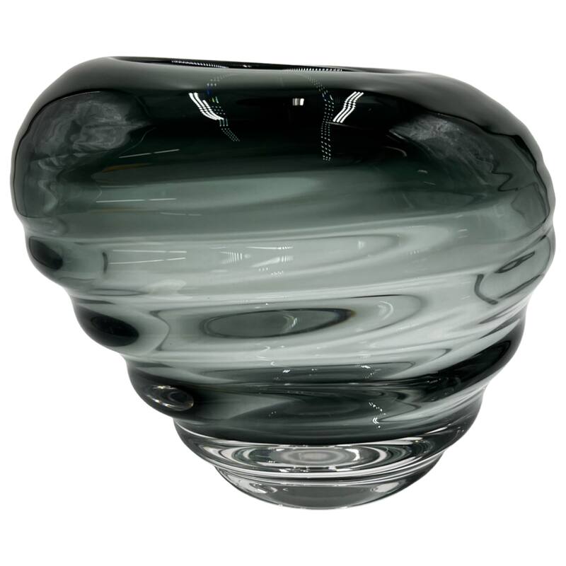 7" High Premium Contemporary Glass Vase in Grayish Blue