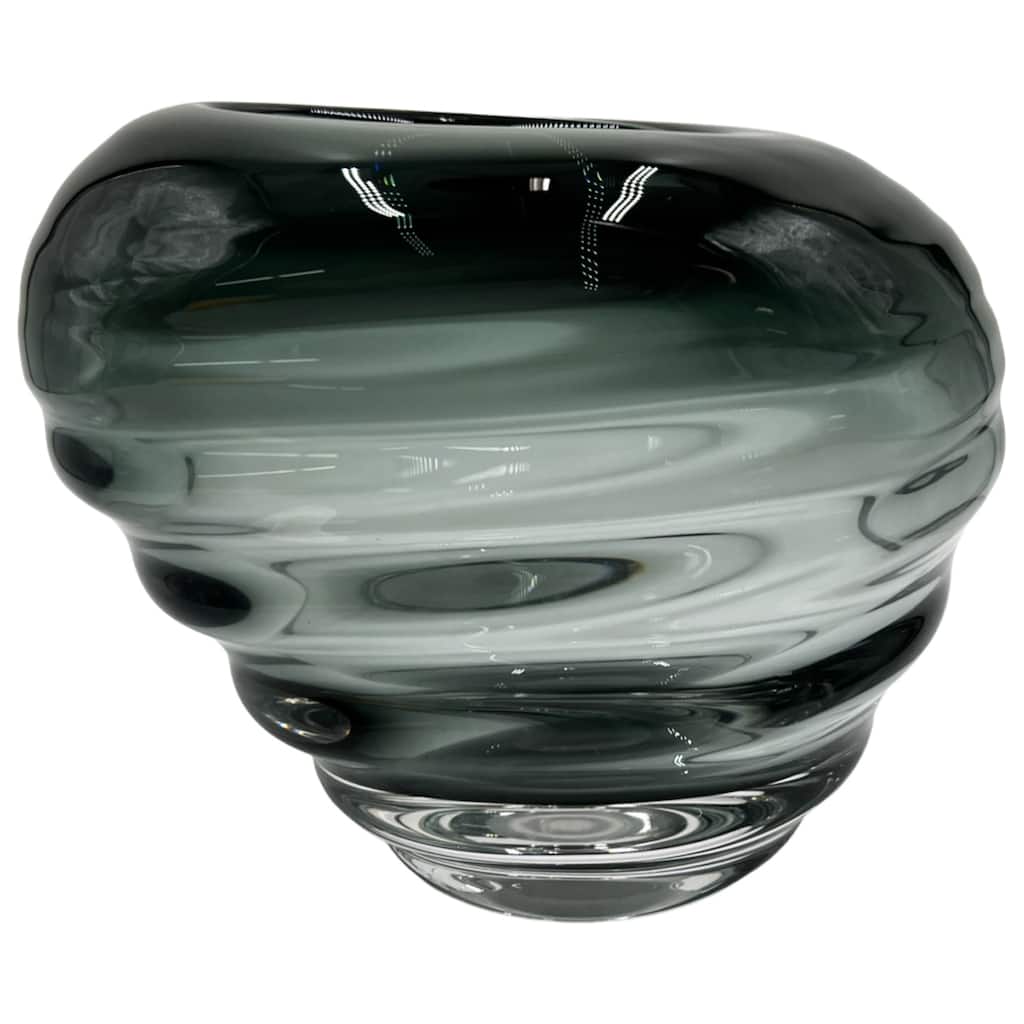 7" High Premium Contemporary Glass Vase in Grayish Blue