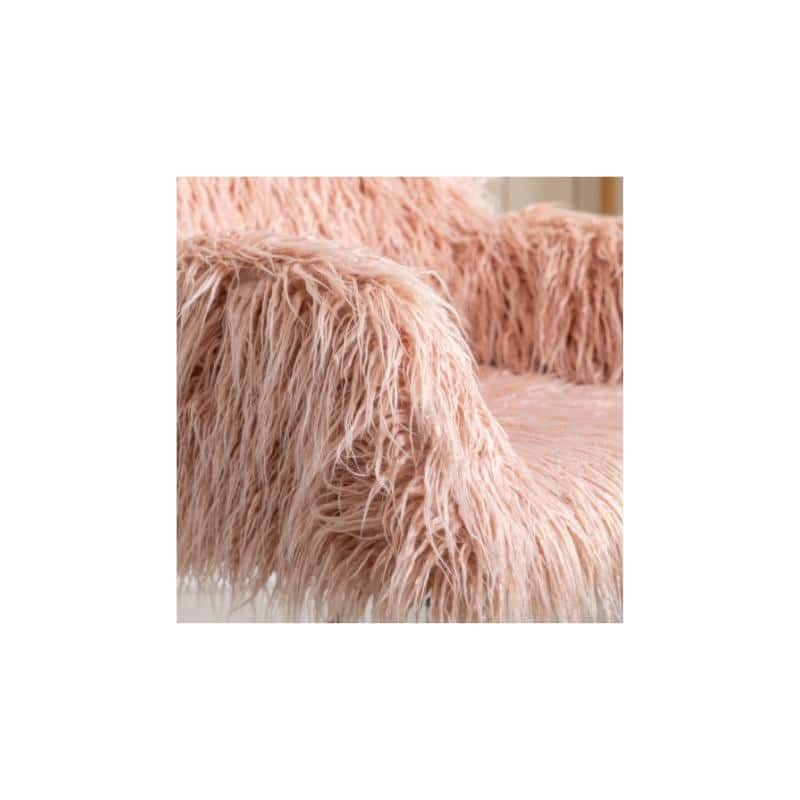 Modern Faux fur home office chair in Pink