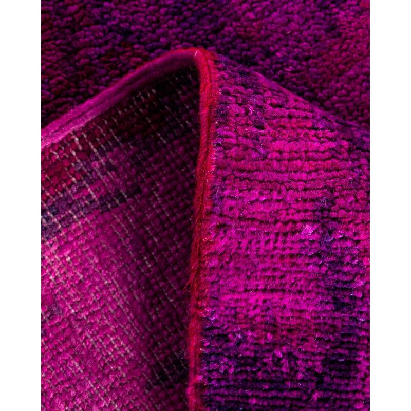 Modern One-of-a-Kind Hand-Knotted Runner Rug - Pink, 2' 6" x 10' 3" - 2' 6" x 10' 3"
