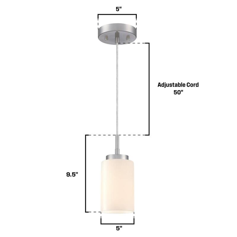 Westinghouse Lighting Shamus One Light Indoor Mini Pendant, White Opal Glass - 1-Light