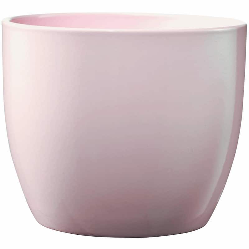 6.3" Ceramic Basel Elegance Indoor Plant Pots - Shiny Light Gray, Shiny Pearl Rose or Gray Beige Metallic - Shiny Pearl Rose