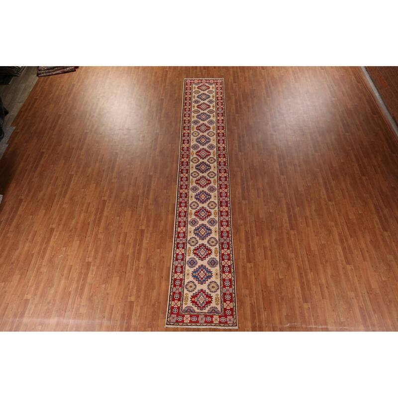 Kazak Runner Rug Handmade Wool Carpet - 2'10" x 16'3"