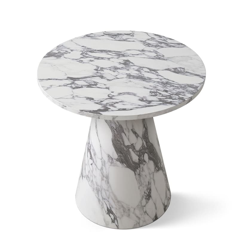 24 Inch Round Black Pedestal End Table