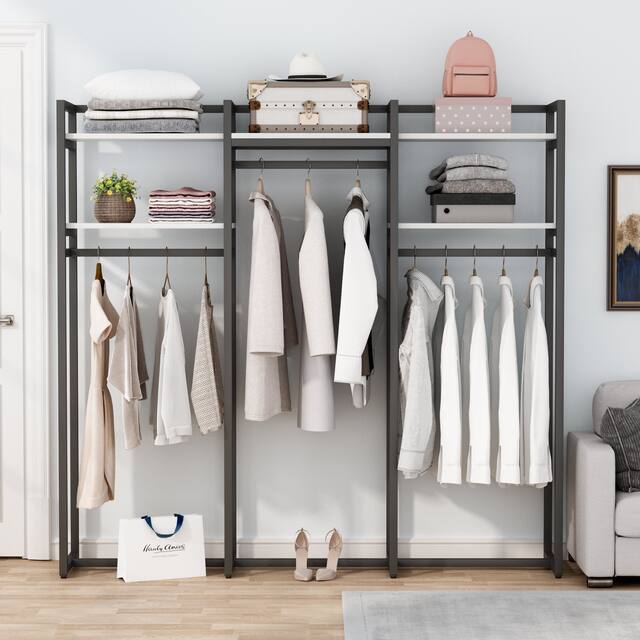 Tribesigns Garment Rack, 75 inch Freestanding Closet Organizer for Hanging Clothes