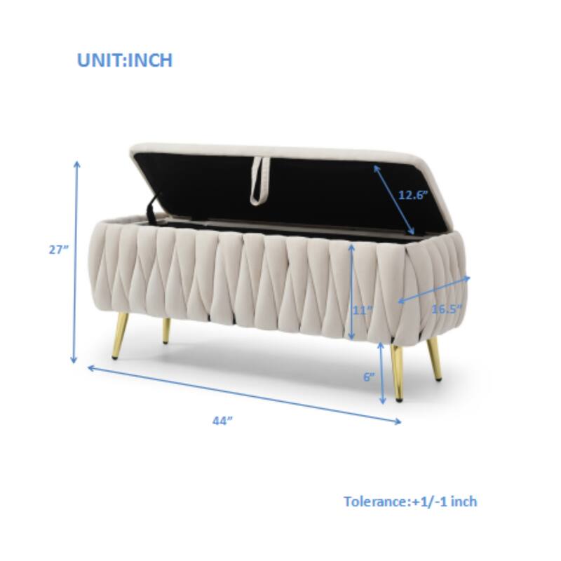 Fabric Ottoman Storage Bench, Window Bench Vanity Bench