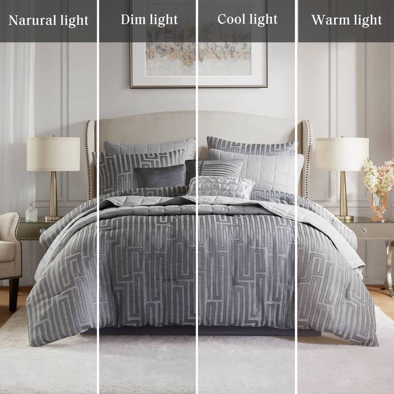 GDF Studio - Averleigh 10-Piece Queen Luxury Jacquard Comforter Set