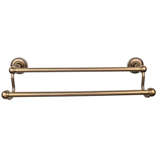 Top Knobs Edwardian Bath 24 Inch Double Towel Bar Beaded Backplate - German Bronze