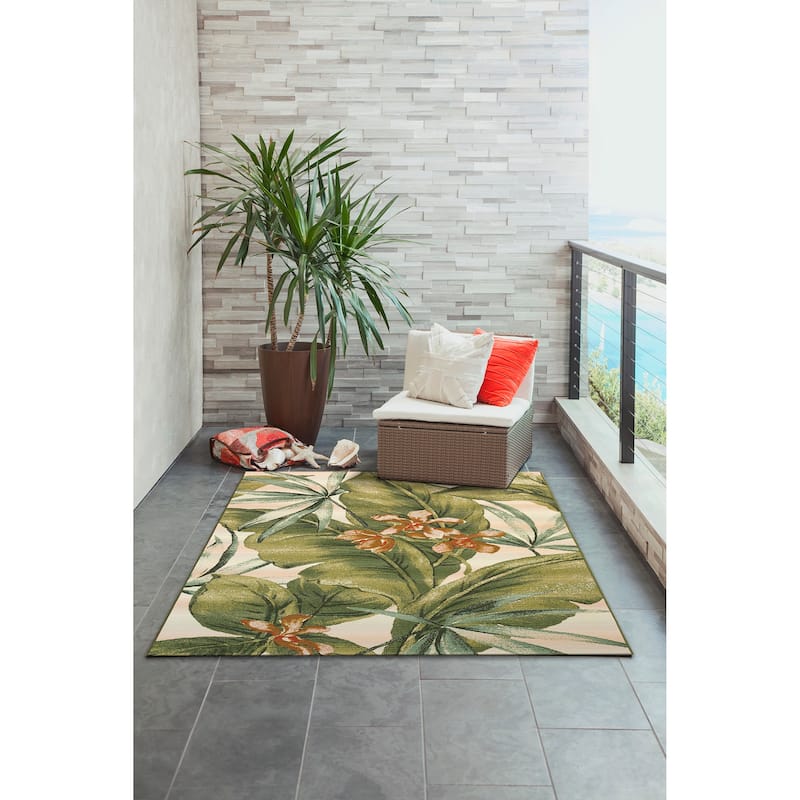 Liora Manne Marina Tropical Leaf Indoor/Outdoor Rug