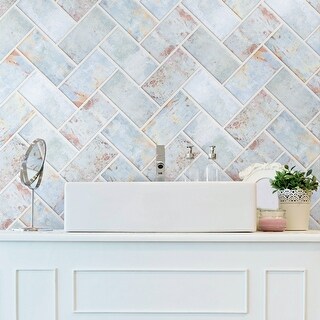 Merola Tile Biarritz Blue 3" x 6" Ceramic Wall Tile