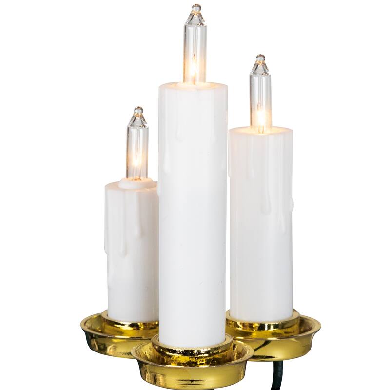 7ct Dripping Clip On Candle Cluster Christmas Lights, 6.5' Green Wire