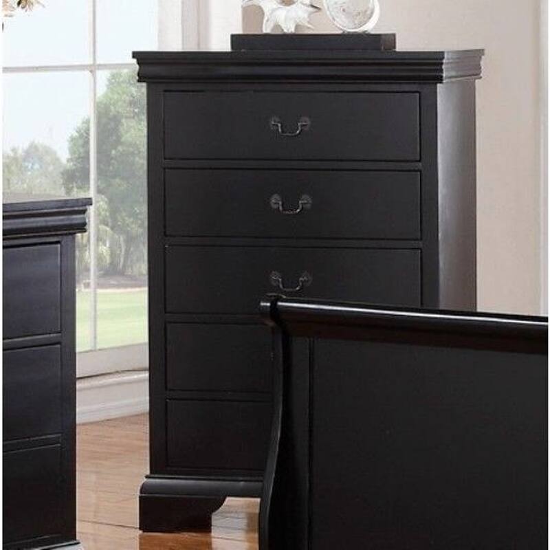 Contemporary Style,Bedroom Tall Chest Of Five Drawers,Solid Wood Storage Shelves,Sturdy Construction