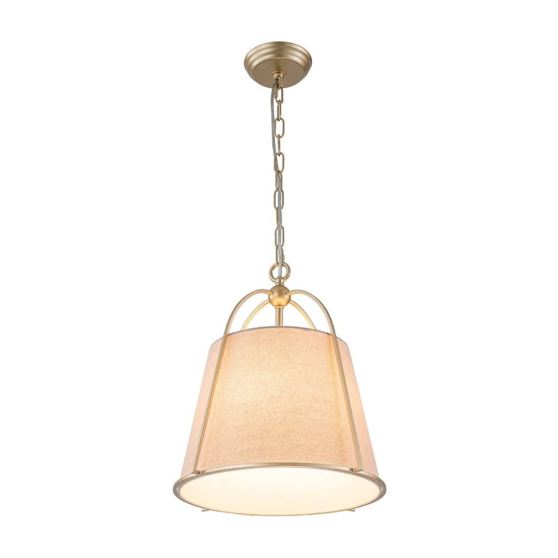 Mid Century Conical Linen Shade Lantern Pendant Ambient Light