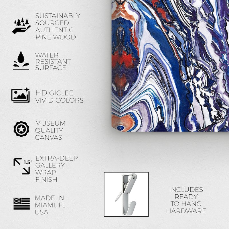 Wynwood Studio Canvas Abstract Pacific Blue Blue and Nautical & Coastal Wall Art Canvas Print