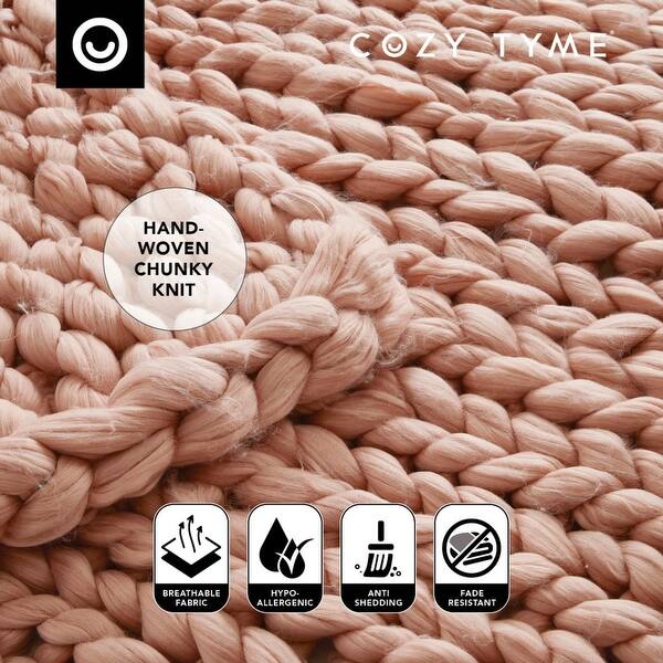 slide 2 of 5, Emalia Chunky Knit Polyester Soft Knit Throw