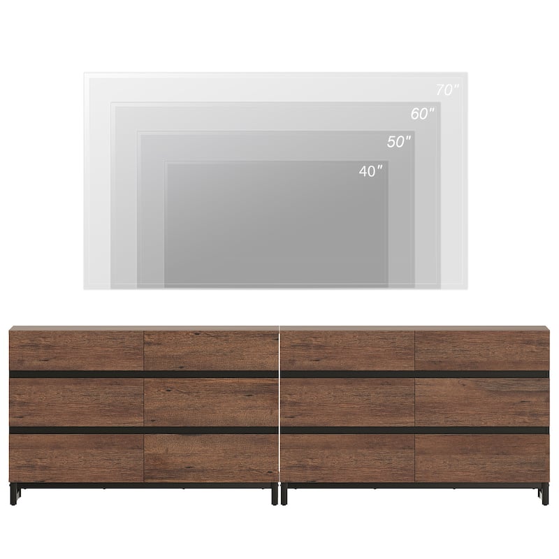 WAMPAT Dresser for Bedroom, Closet Organizers and Storage with Drawers, Chest of Drawers with Metal Base, Modern Wooden Dresser