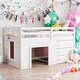 preview thumbnail 1 of 58, Twin Size Loft Bed With Cabinet and Shelf,Solid Construction White