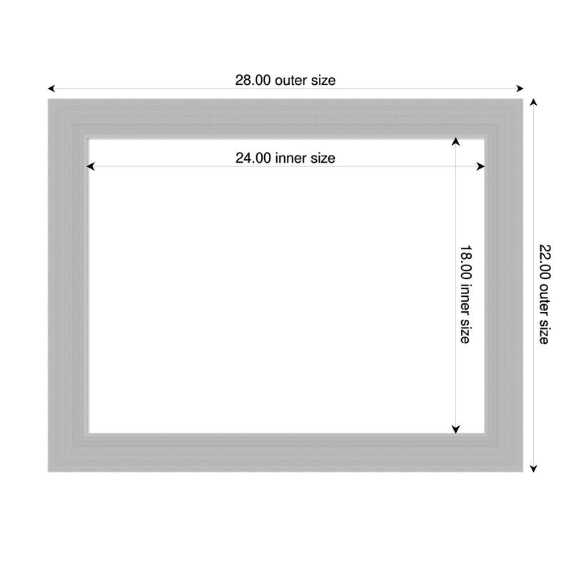 Amanti Art Brushed Sterling Silver Framed Dry Erase Magnetic Board - 28 x 22 in